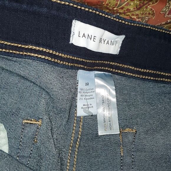 Lane Bryant jeans women's size 22 blue high rise jegging crop high-rise - Picture 9 of 12